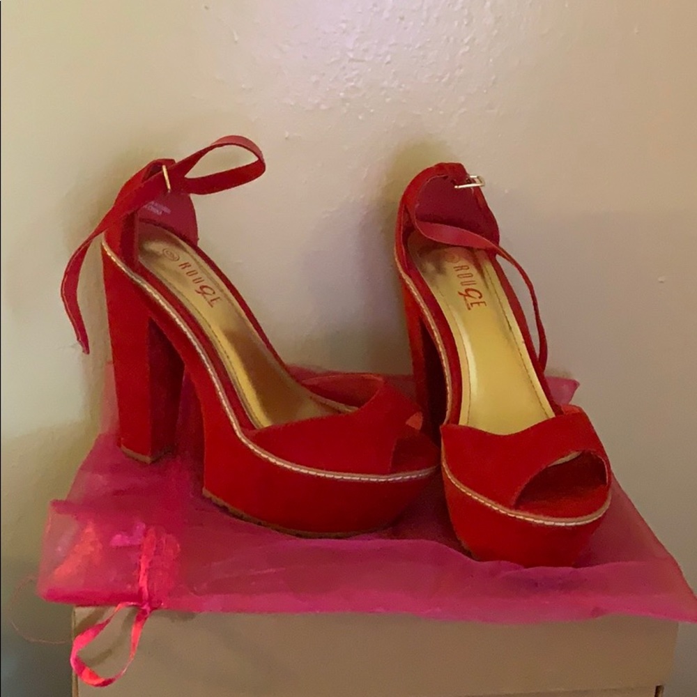 Red heels with strap